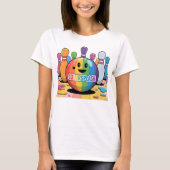 Grappig kleurrijk bowlen, hoor de tien pins lachen t-shirt (Voorkant)