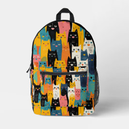 Grappig kleurrijk Cartoon Cats Pattern Bedrukte Rugzak