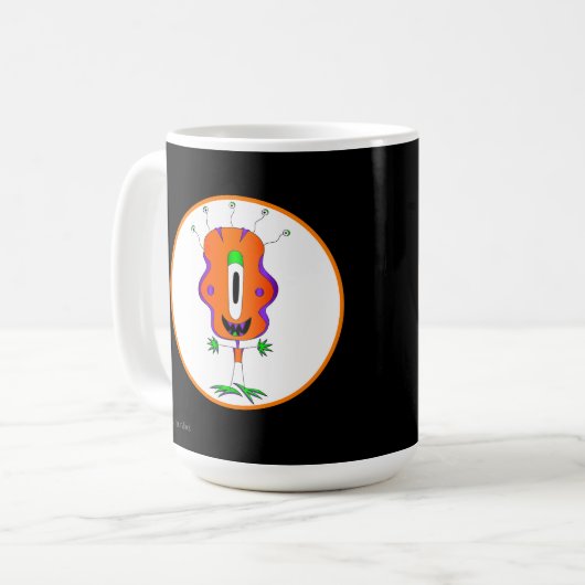 Grappig, kleurrijk, Cartoon Monster, Halloween Koffiemok (Voorkant links)
