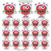 Grappig, kleurrijk, Cartoon monster Sticker (Voorkant)