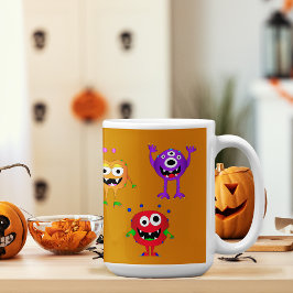 Grappig, kleurrijk, Cartoon monsters Koffiemok