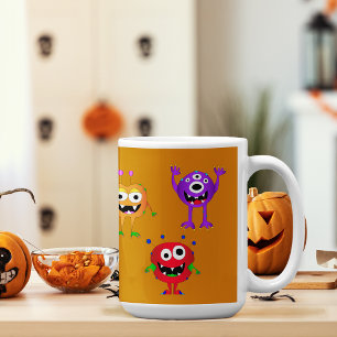 Grappig, kleurrijk, Cartoon monsters Koffiemok