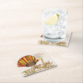 Grappig, kleurrijk, Cartoon Turkije Kartonnen Onderzetters (Insitu)