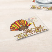 Grappig, kleurrijk, Cartoon Turkije Kartonnen Onderzetters (Schuin)