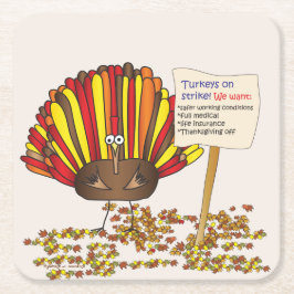 Grappig, kleurrijk, Cartoon Turkije Kartonnen Onderzetters