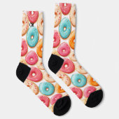 Grappig Kleurrijk Donut Patroon Naam Monogram Sokk Sokken (Rechts)