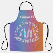 Grappig kleurrijk gemakkelijk afgeleid door kunstb schort (Voorkant)