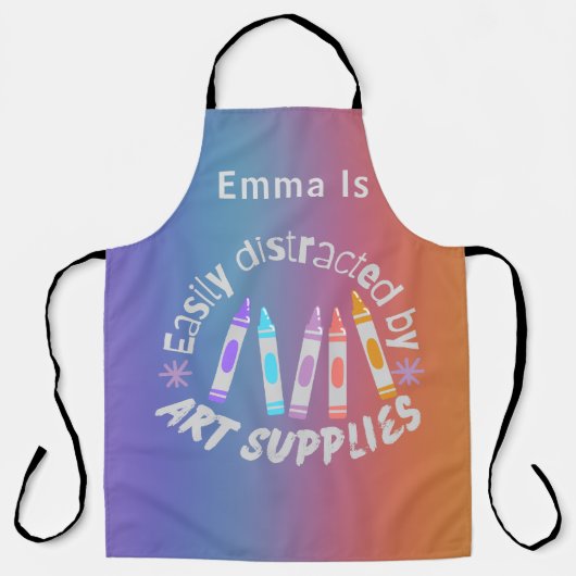 Grappig kleurrijk gemakkelijk afgeleid door kunstb schort (Voorkant)