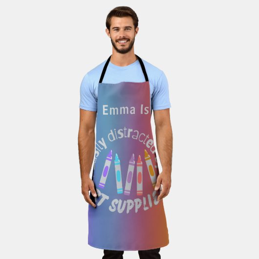 Grappig kleurrijk gemakkelijk afgeleid door kunstb schort (Gedragen)