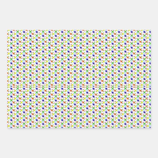 Grappig kleurrijk geometrisch patroon inpakpapier vel (Voorkant 3)
