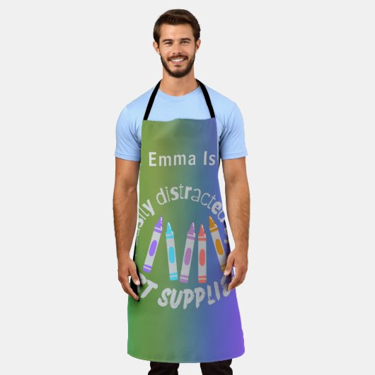 Grappig Kleurrijk Groot Schort (Gedragen)