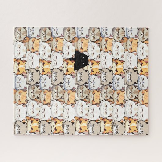 Grappig kleurrijk humeurig miauw katten kitten hui legpuzzel (Horizontaal)