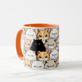 Grappig kleurrijk humeurig miauw katten kitten hui mok (Voorkant links)