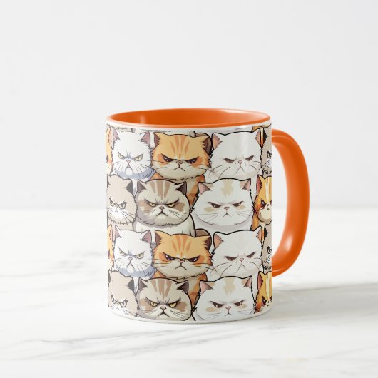 Grappig kleurrijk humeurig miauw katten kitten hui mok (Voorkant rechts)