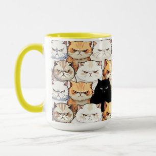 Grappig kleurrijk humeurig miauw katten kitten hui mok