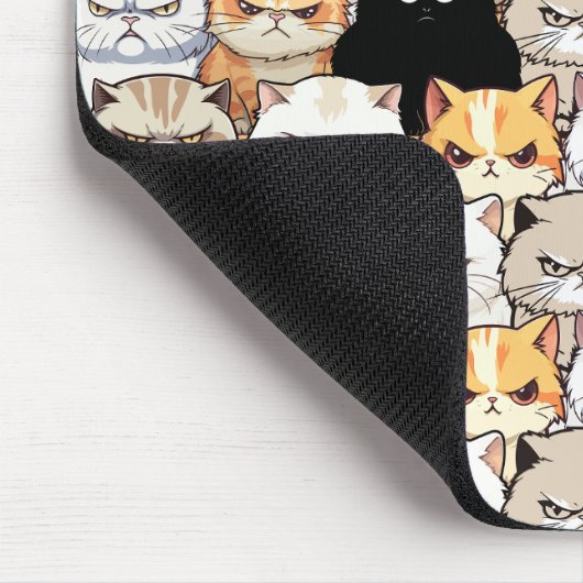 Grappig kleurrijk humeurig miauw katten kitten hui muismat (Hoek)