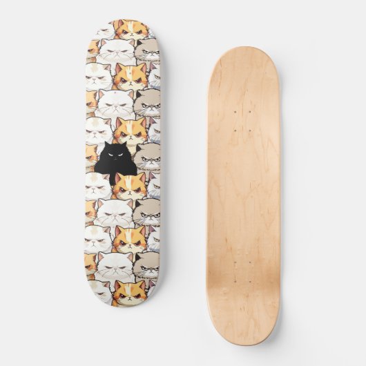 Grappig kleurrijk humeurig miauw katten kitten hui persoonlijk skateboard (Voorkant)