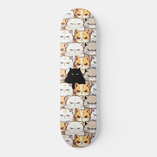 Grappig kleurrijk humeurig miauw katten kitten hui persoonlijk skateboard (Voorkant)