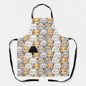Grappig kleurrijk humeurig miauw katten kitten hui schort (Voorkant)