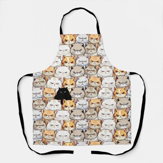 Grappig kleurrijk humeurig miauw katten kitten hui schort (Voorkant)
