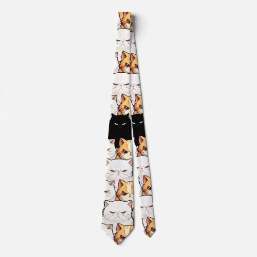 Grappig kleurrijk humeurig miauw katten kitten hui stropdas (Voorkant)