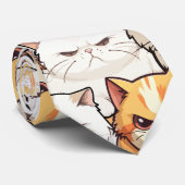 Grappig kleurrijk humeurig miauw katten kitten hui stropdas (Opgerold)