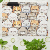 Grappig kleurrijk humeurig miauw katten kitten hui theedoek (Gevouwen)