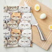 Grappig kleurrijk humeurig miauw katten kitten hui theedoek (Quarter Fold)