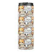 Grappig kleurrijk humeurig miauw katten kitten hui thermosbeker (Achterkant)