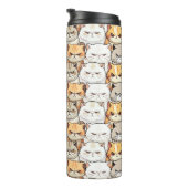 Grappig kleurrijk humeurig miauw katten kitten hui thermosbeker (Geroteerd rechts)
