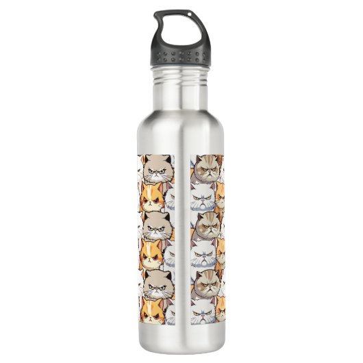 Grappig kleurrijk humeurig miauw katten kitten hui waterfles (Achterkant)