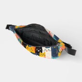 Grappig kleurrijk kat gezichten patroon heuptasje (Open)