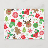 Grappig kleurrijk kerstpatroon feestdagenkaart (Voorkant)