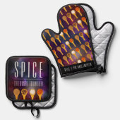 Grappig kleurrijk kruid de laatste grens ovenwant & pannenlap set (Voorkant / Achterkant)