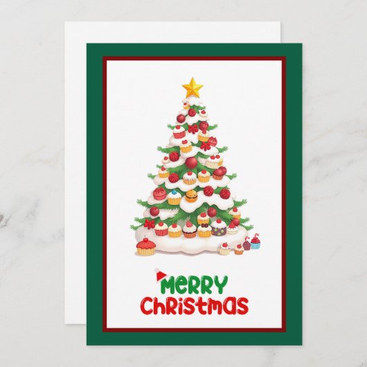 Grappig kleurrijk modern stijlvol vrolijk kerstfee feestdagenkaart (Voorkant / Achterkant)