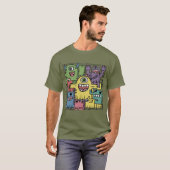 Grappig Kleurrijk Monster Abstract T-shirt (Voorkant volledig)