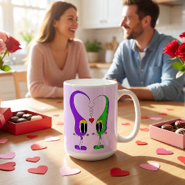 Grappig, Kleurrijk, Schattig, Cartoon Valentijnsha Koffiemok