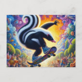 Grappig kleurrijk Skunk Skateboarden Briefkaart (Voorkant)