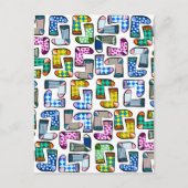 Grappig kleurrijk sokkenpatroon briefkaart (Voorkant)