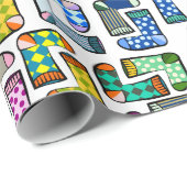 Grappig kleurrijk sokkenpatroon cadeaupapier (Rol Hoek)