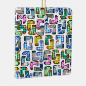 Grappig kleurrijk sokkenpatroon keramisch ornament (Rechts)