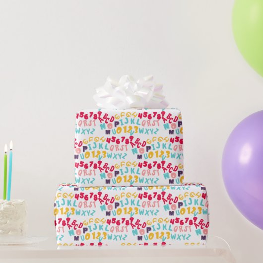 Grappig kleurrijk stripalfabet cadeaupapier (Feestgeschenken)