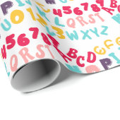 Grappig kleurrijk stripalfabet cadeaupapier (Rol Hoek)