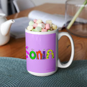 Grappig, kleurrijk tekenfilm | Sonia Koffiemok