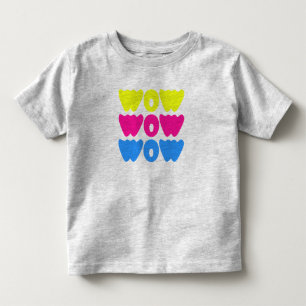 Grappig kleurrijk WOW Gezegde Eenvoudig Roze Blauw Kinder Shirts