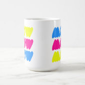 Grappig kleurrijk WOW Gezegde Eenvoudig Roze Blauw Koffiemok (Center)