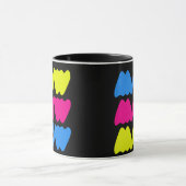 Grappig kleurrijk WOW Gezegde Eenvoudig Roze Blauw Mok (Midden)