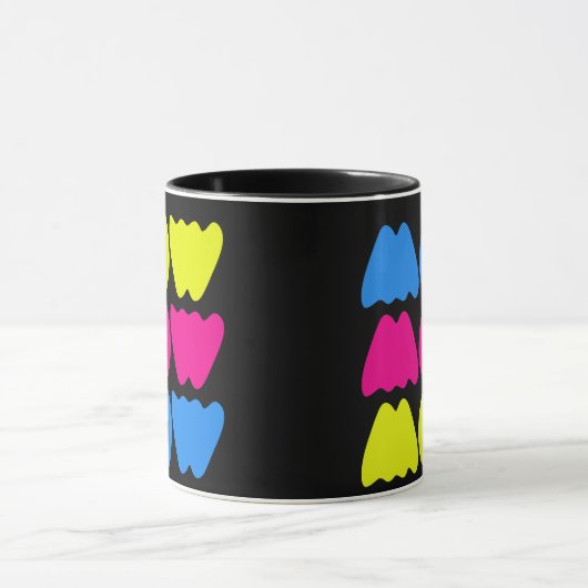 Grappig kleurrijk WOW Gezegde Eenvoudig Roze Blauw Mok (Midden)