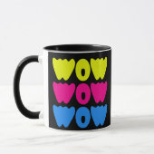 Grappig kleurrijk WOW Gezegde Eenvoudig Roze Blauw Mok (Links)