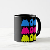 Grappig kleurrijk WOW Gezegde Eenvoudig Roze Blauw Mok (Voorkant rechts)